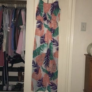Hawaiian/tropical themed maxi dress